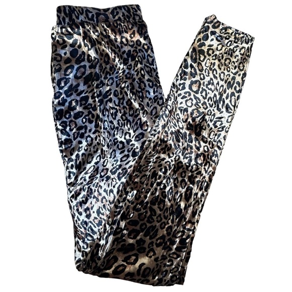 SBETRO WOMENS VELVETY ANIMAL PRINT CHEETAH HIGH WAIST LEGGINGS, SIZE S - Picture 2 of 6